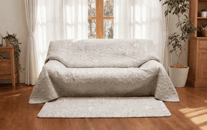 ロングマット コットンキルト 約50×150cm [Jardin d’Argent]