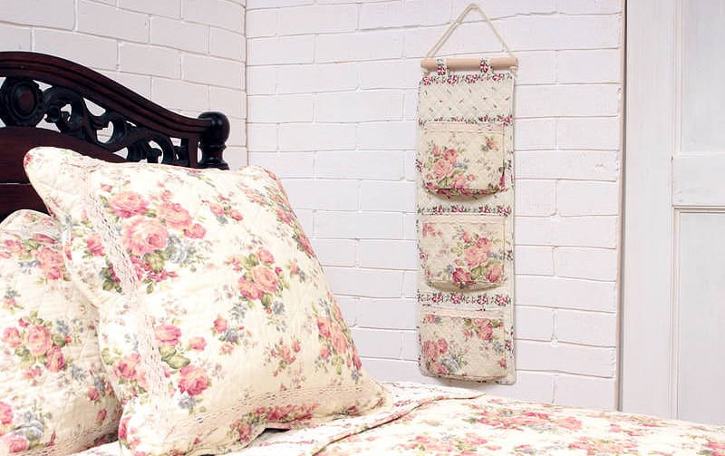 コットンキルト ウォールポケット 約68×21cm [Rose Mellow]