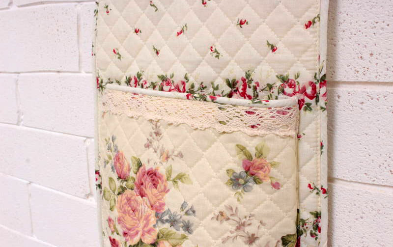コットンキルト ウォールポケット 約68×21cm [Rose Mellow]