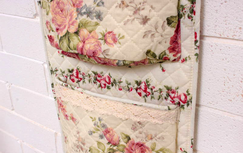 コットンキルト ウォールポケット 約68×21cm [Rose Mellow]