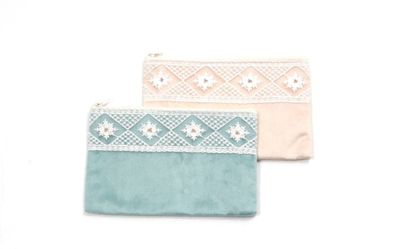 フラットポーチ ミニマルデザイン 約12×20cm [Velinor]