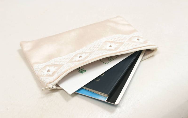 フラットポーチ ミニマルデザイン 約12×20cm [Velinor]