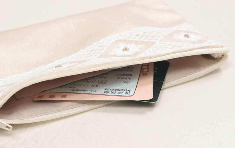 フラットポーチ ミニマルデザイン 約12×20cm [Velinor]