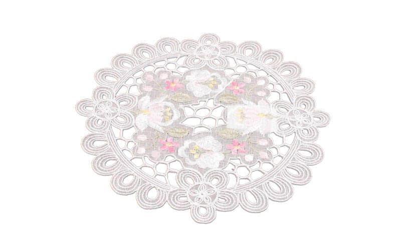 カロチャ調刺繍 ドイリー 約20cm [Danube]