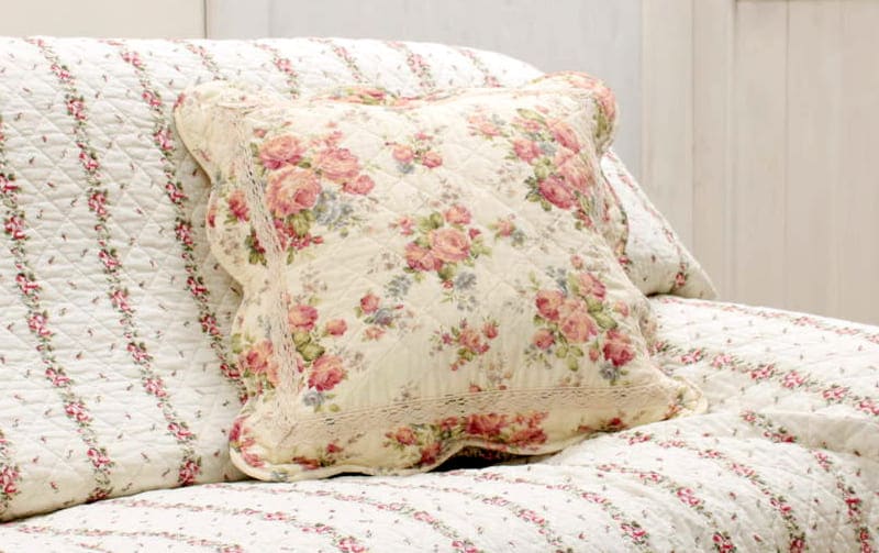 コットンキルト クッションカバー 約45×45cm [Rose Mellow]