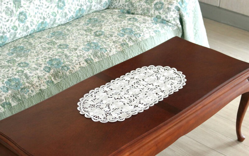 Arte rosa コード刺繍 テーブルセンター 約30×60cm｜インテリアレース