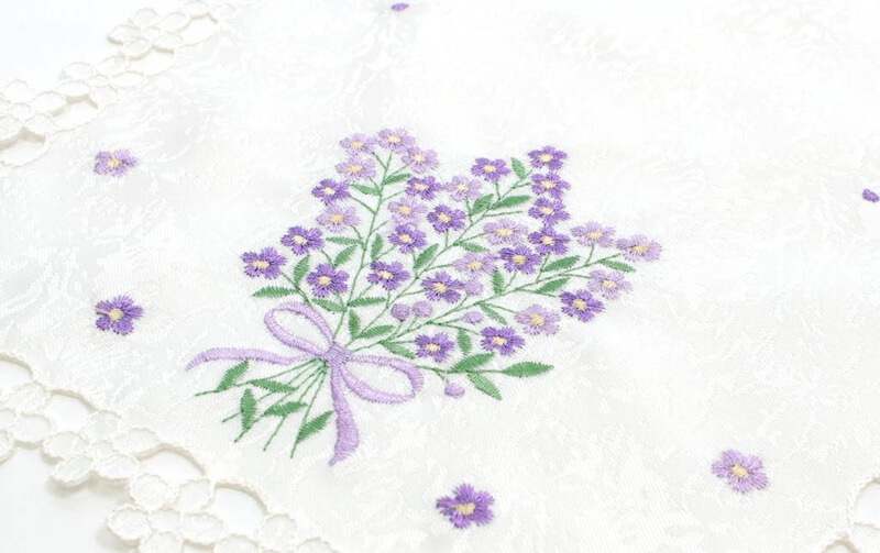 コード刺繍 テーブルセンター 約25×80cm [Flax]