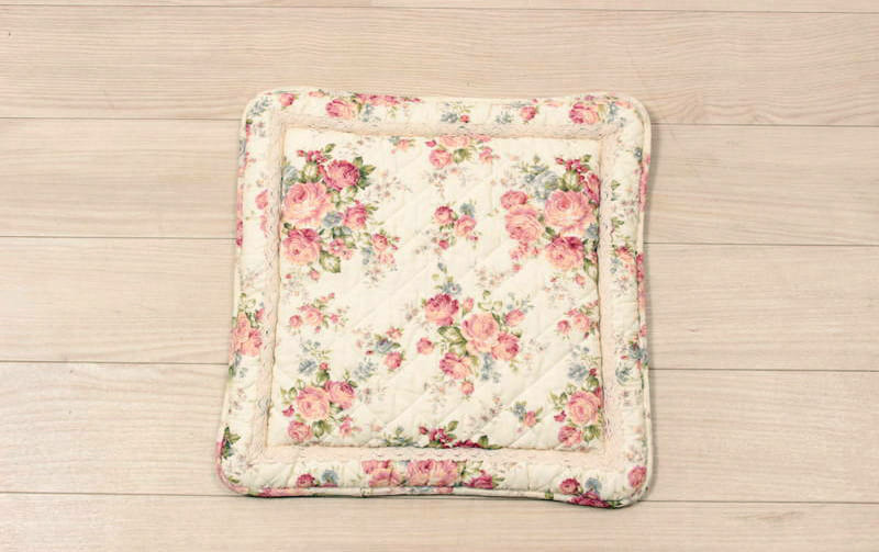 コットンキルト シートクッション 約50×50cm [Rose Mellow]