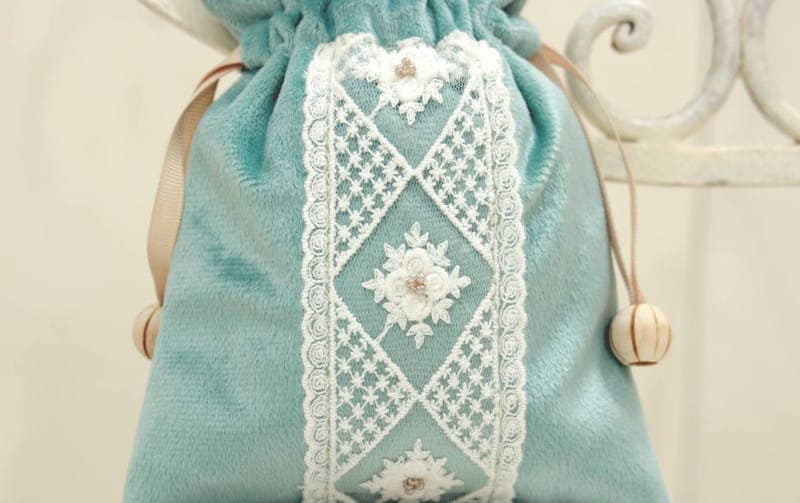 巾着 ミニマルデザイン 約13×18cm [Velinor]