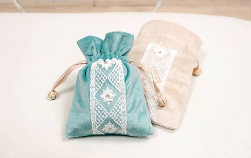 巾着 ミニマルデザイン 約13×18cm [Velinor]