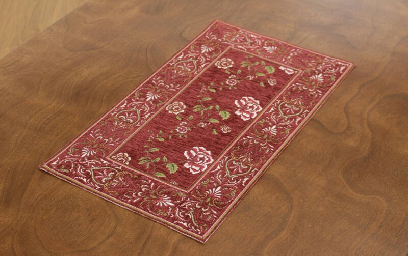 シェニール織 テーブルセンター 約33×60cm [Rose Palace]