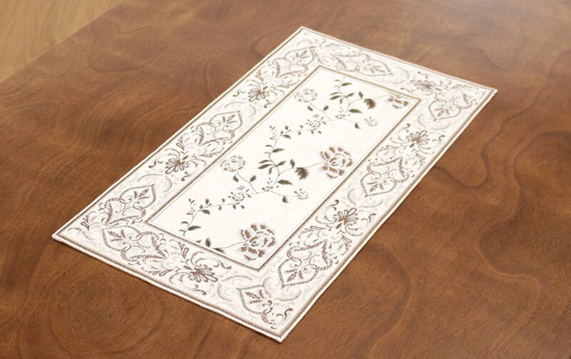 シェニール織 テーブルセンター 約33×60cm [Rose Palace]