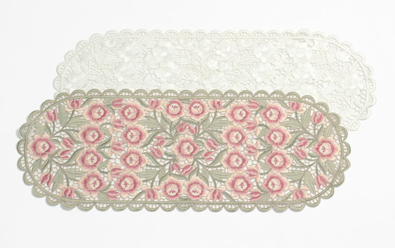 Arte rosa コード刺繍 テーブルセンター 約30×75cm｜インテリアレース