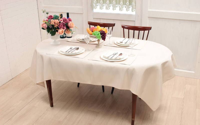 モアレ 撥水ジャカード テーブルクロス 約140×170cm [Serein]