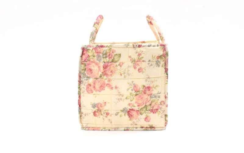 コットンキルト ソフトバスケット 約31×26×25cm [Rose Mellow]