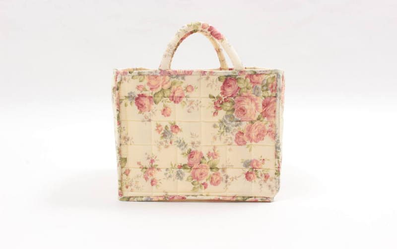 コットンキルト ソフトバスケット 約31×26×25cm [Rose Mellow]