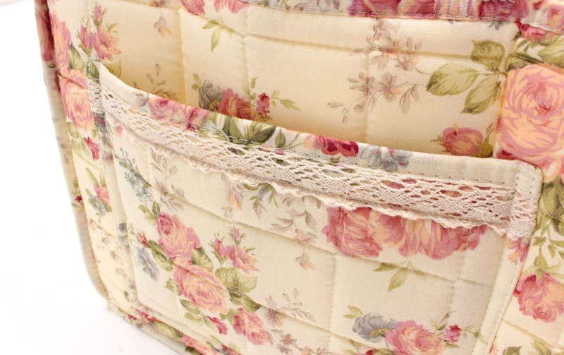 コットンキルト ソフトバスケット 約31×26×25cm [Rose Mellow]