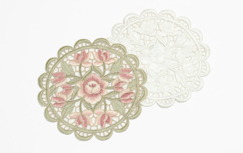コード刺繍 ドイリー 約20cm [Arte rosa]