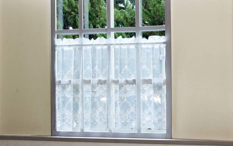 チュールレース カフェカーテン 約120×65cm [Chelsea]｜インテリア