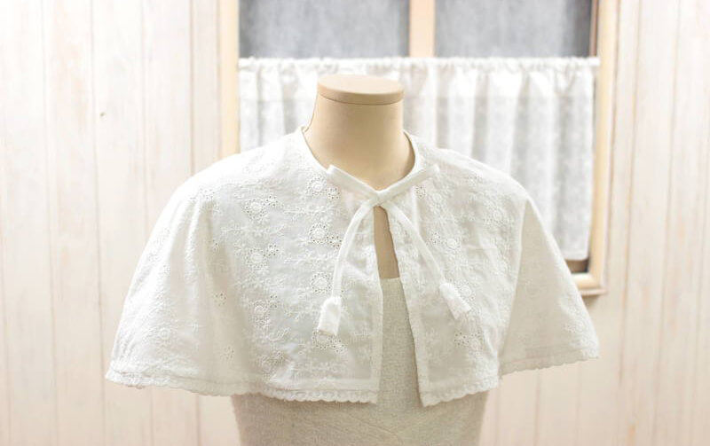 アイレット刺繍 ケープ 約32×71cm [paquerette]