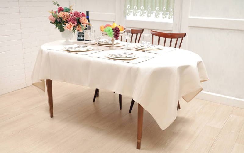 モアレ 撥水ジャカード テーブルクロス 約140×200cm [Serein]