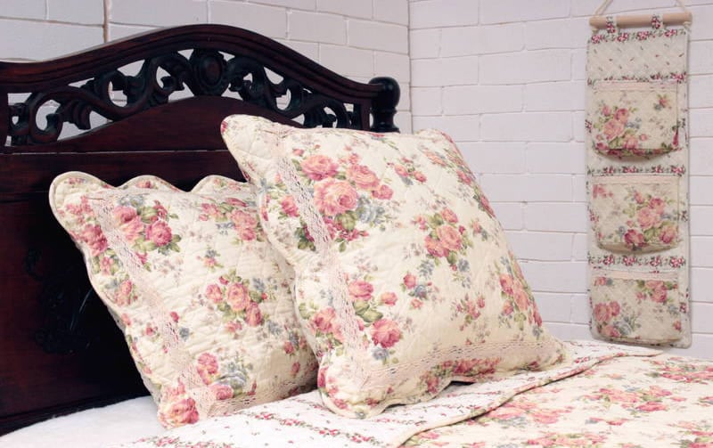 コットンキルト ピローケース 約43×63cm [Rose Mellow]