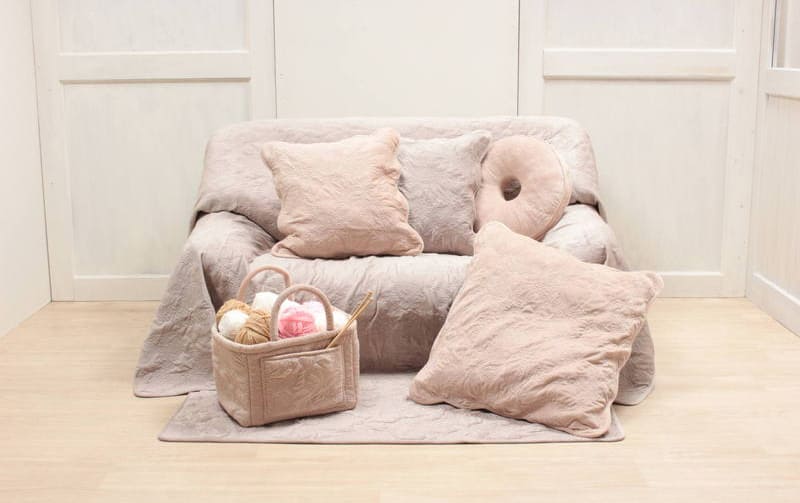 クッションカバー マイクロファイバーキルト 約45×45cm [Chaleur Quilt]