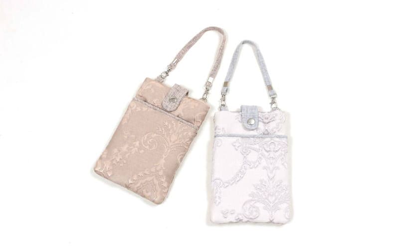 ジャカード織 スマホポシエット縦型 約19×13cm [nobleza]