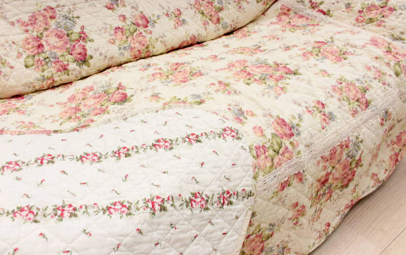 コットンキルト マルチカバー 約135×195cm [Rose Mellow]