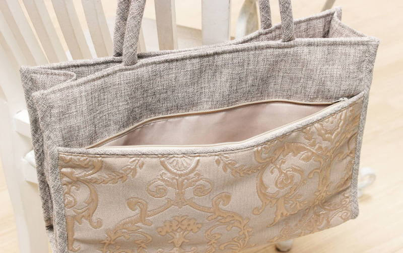 ジャカード織 バッグＡ４ 約36×26×9cm [nobleza]