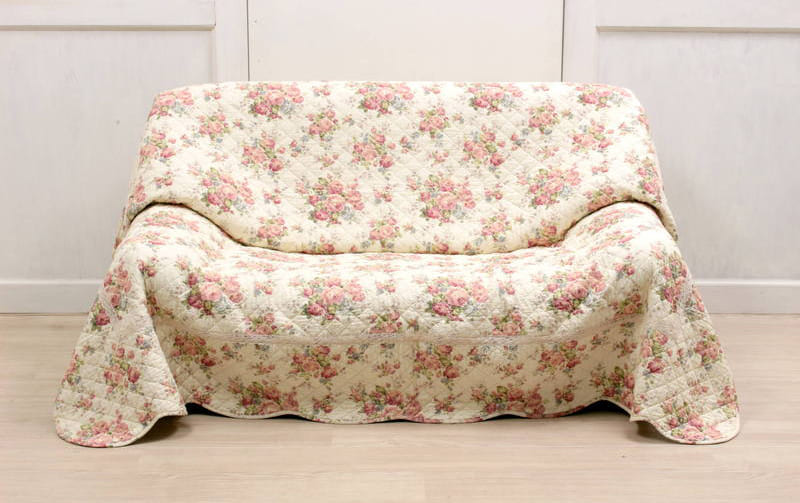 コットンキルト マルチカバー 約195×195cm [Rose Mellow]