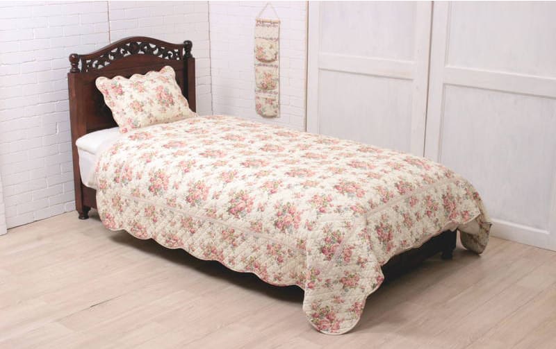 コットンキルト マルチカバー 約195×195cm [Rose Mellow]