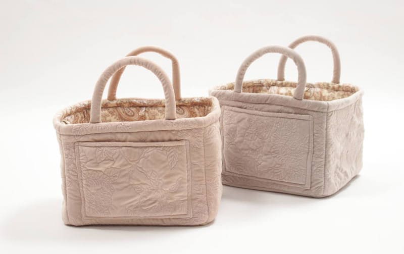 ソフトバスケット マイクロファイバーキルト 約31×26×25cm [Chaleur Quilt]