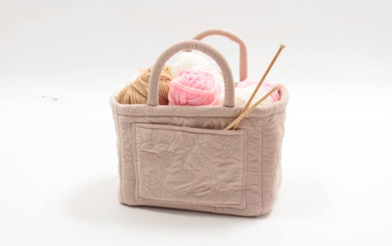 ソフトバスケット マイクロファイバーキルト 約31×26×25cm [Chaleur Quilt]