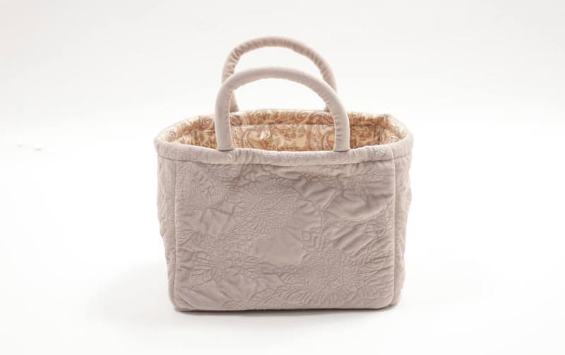 ソフトバスケット マイクロファイバーキルト 約31×26×25cm [Chaleur Quilt]