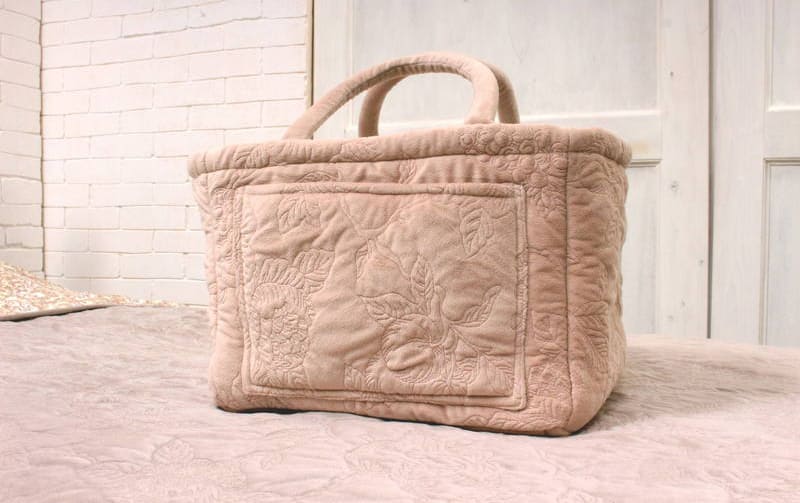 ソフトバスケット マイクロファイバーキルト 約31×26×25cm [Chaleur Quilt]