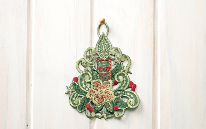 Xmas オーナメント（ロウソク） 約16×11cm