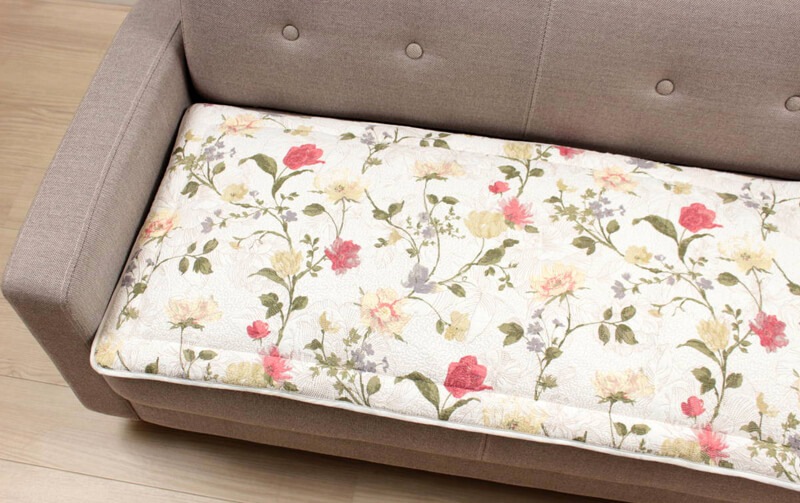 コットン多針キルト ロングシートクッション 約50×120cm [chill flower]