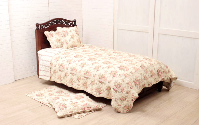 コットンキルト マルチカバー 約195×245cm [Rose Mellow]