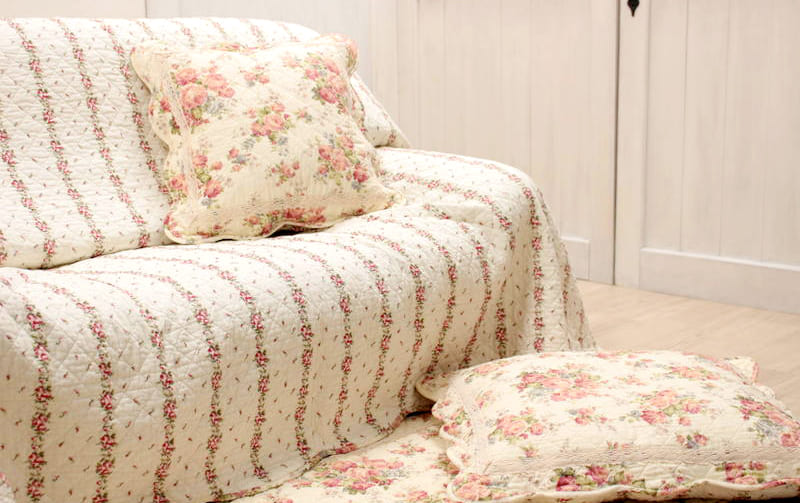 コットンキルト マルチカバー 約195×245cm [Rose Mellow]