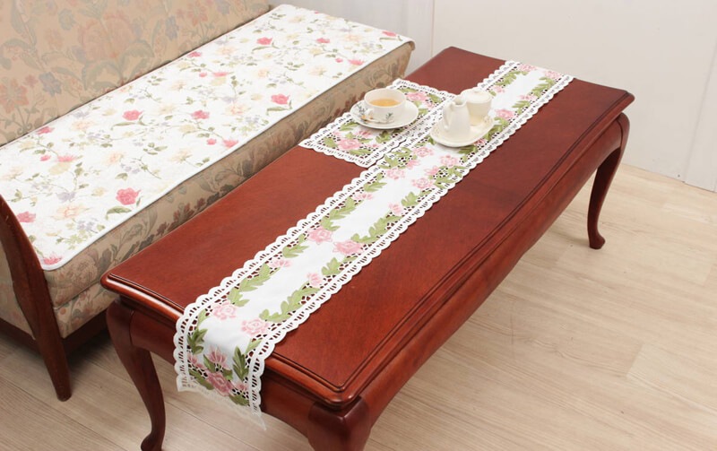 高密度カラー刺繍 テーブルランナー 約20×160cm [Almente]｜インテリア