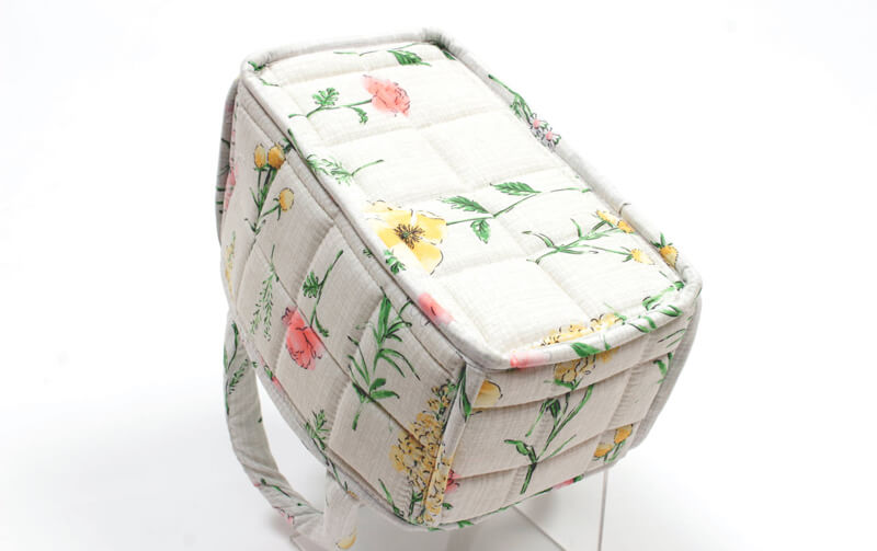 プリントキルト ミニソフトバスケット 約12×22×12cm