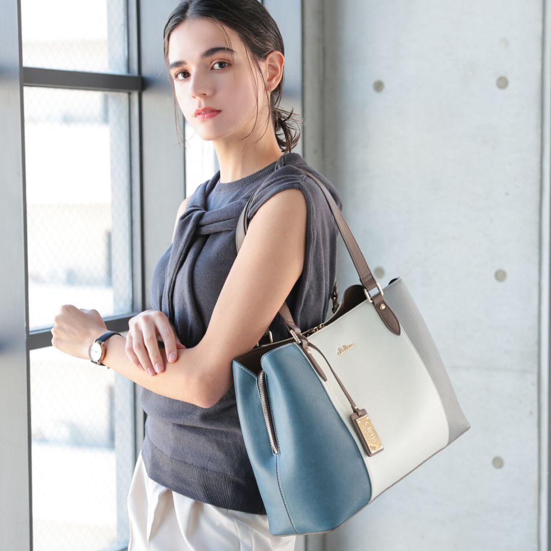 マ*ツ様 Clelia トリコロールトートバッグ CL-2730 トートバッグ レディース ブランド A4 トリコロールデザイン