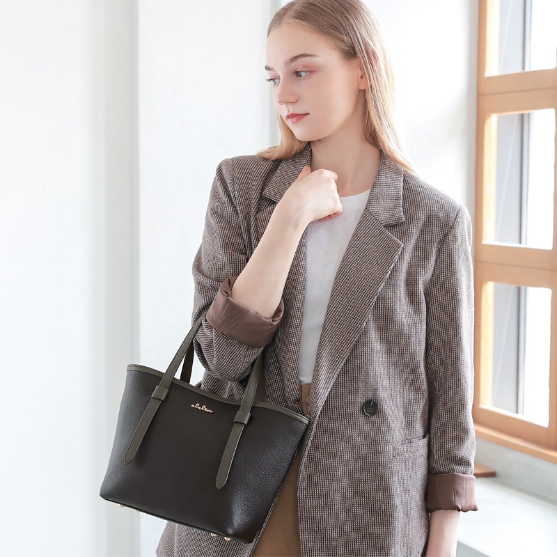 Clelia | バッグ,トートバッグ |バイカラーレザーミニトートバッグ