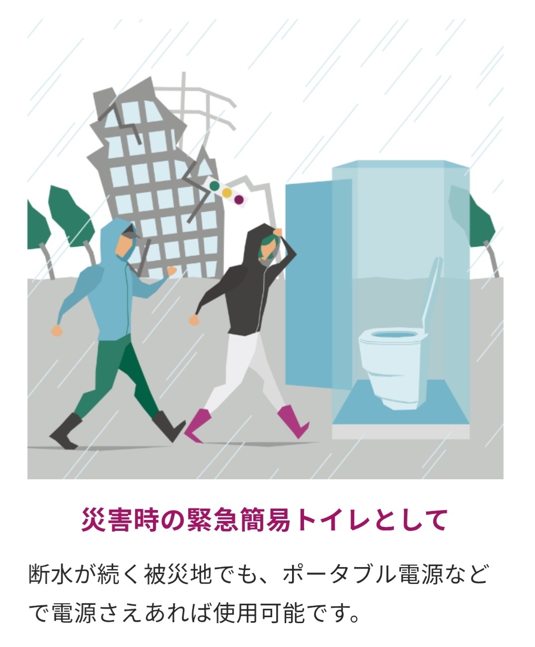 クレサナC1トイレ本体 ポータブル スリム（AC100V対応）