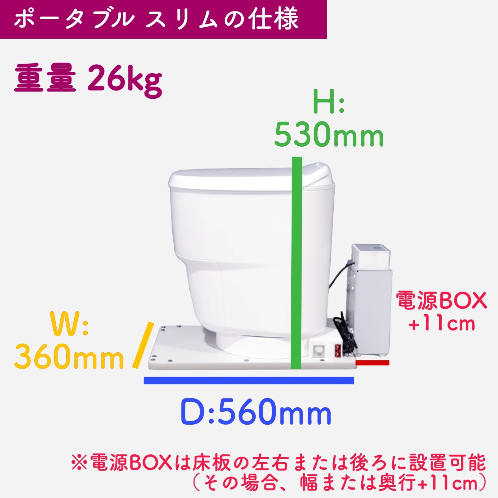 クレサナトイレ本体 ポータブル スリム（AC100V対応