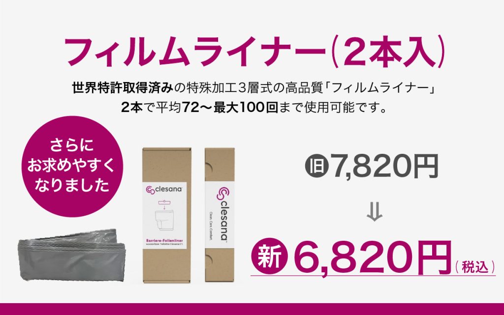 【新価格でお得に!】クレサナ フィルムライナー(2本入)