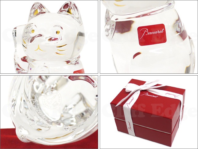 【美品】Baccarat 招き猫 クリスタルガラス 楽天市場】バカラ まねき猫 招き猫 クリスタル 座布団付 Lサイズ