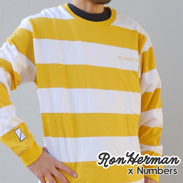 �ڿ��̸������̲��ʡ� �ʥ�С��� Numbers x ����ϡ��ޥ� RHC Ron Herman STRIPED LS TEE ĹµT����� YELLOW �������� ���� ��� �ڿ��ʡ� 202001028058