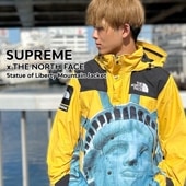 �ڲ��ʸ�ľ���ޤ����� ���� ����ץ꡼�� SUPREME x �� �Ρ����ե����� THE NORTH FACE Statue of Liberty Mountain Jacket �ޥ���ƥ� ���㥱�å� YELLOW �������� ���